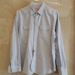 MEN'S BLUE & WHITE PINSTRIPE BROOKS BROTHERS SHIRT